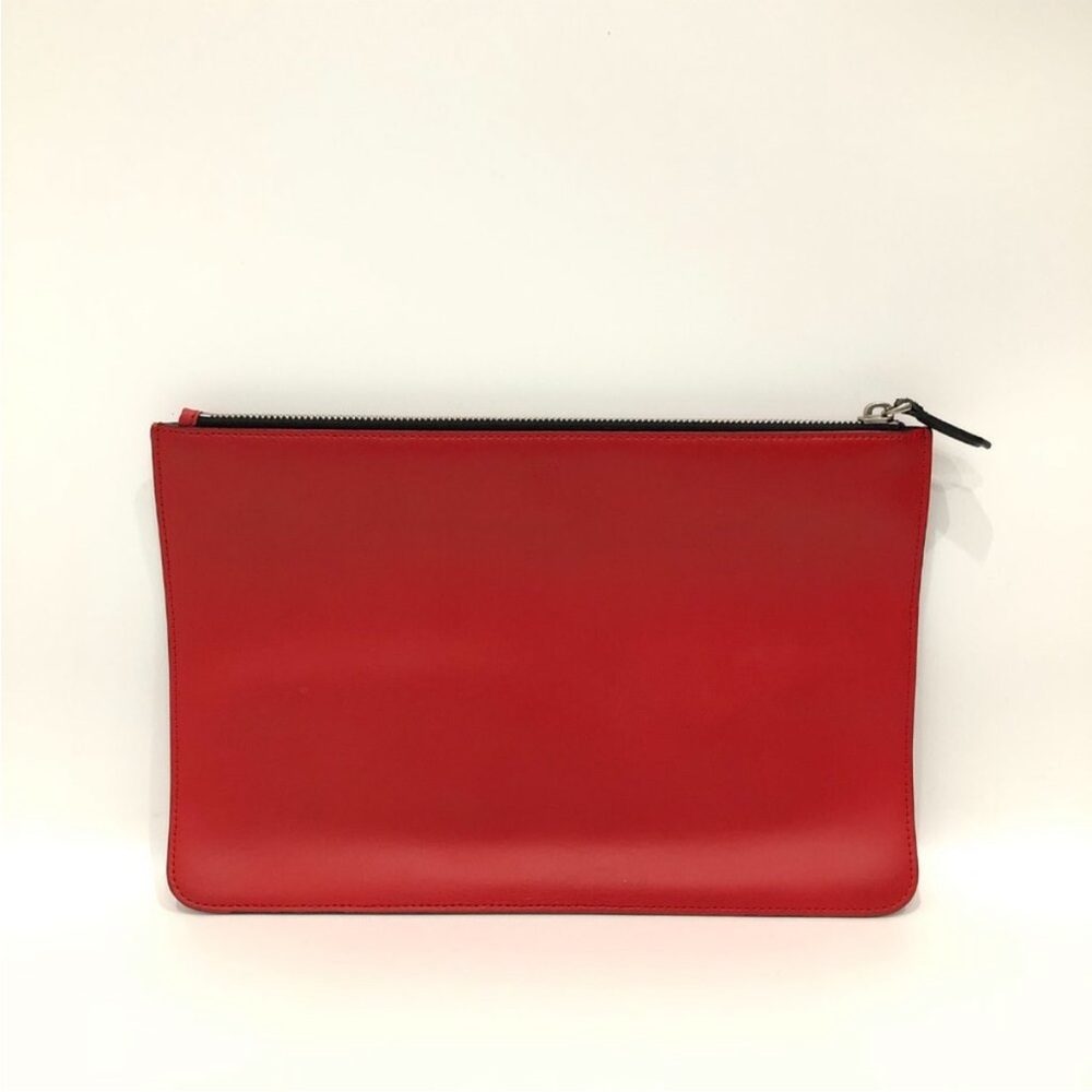 Fendi Red Leather Monster Eye Zipper Clutch - Picture 2 of 10